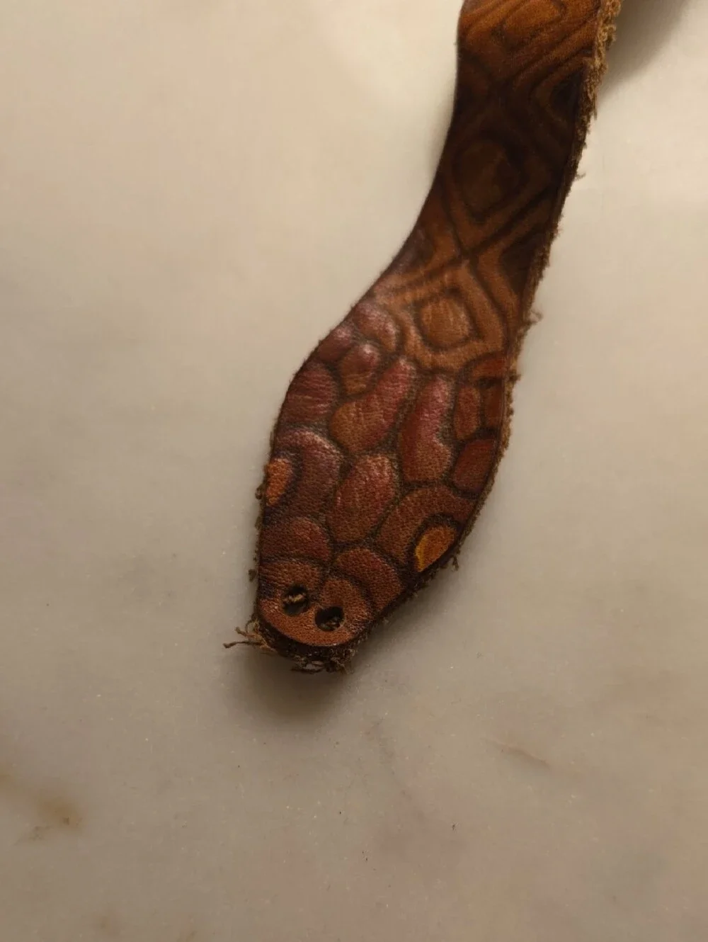 Handcrafted, Hand Painted Snake Leather Bracelet